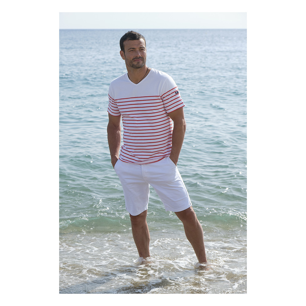 "FRANCESCO" PANTALÓN BERMUDA PARA HOMBRE EN BLANCO CON CINTURÓN
