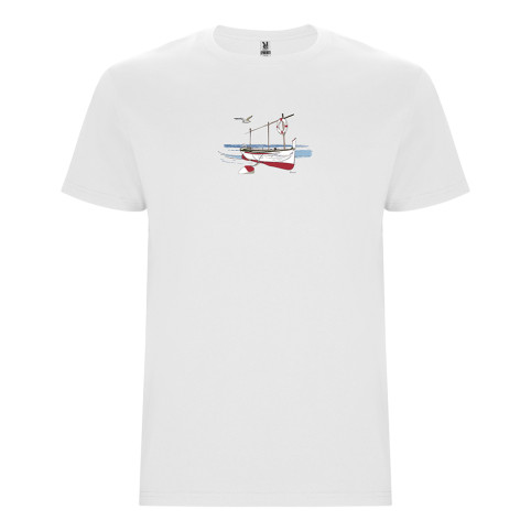 "LLAÜT ROJO" CAMISETA MARINERA BLANCA