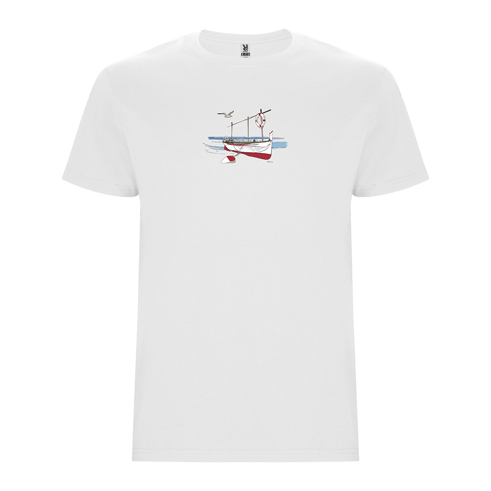 "LLAÜT ROJO" CAMISETA MARINERA BLANCA