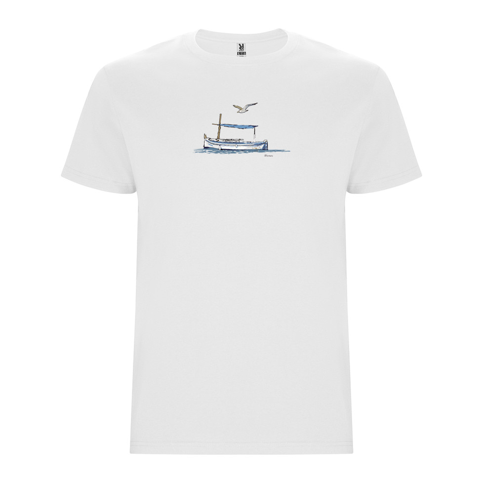 "LLAÜT AZUL" CAMISETA MARINERA BLANCA