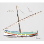 "CATALAN BOAT" WHITE SHORT-SLEEVED T-SHIRT