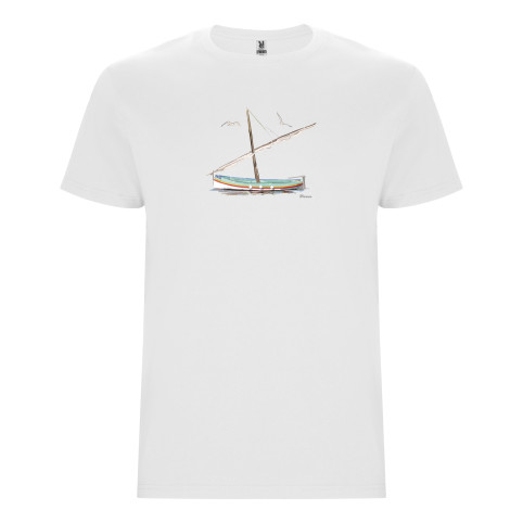 "BARCA CATALANA" CAMISETA MARINERA BLANCA