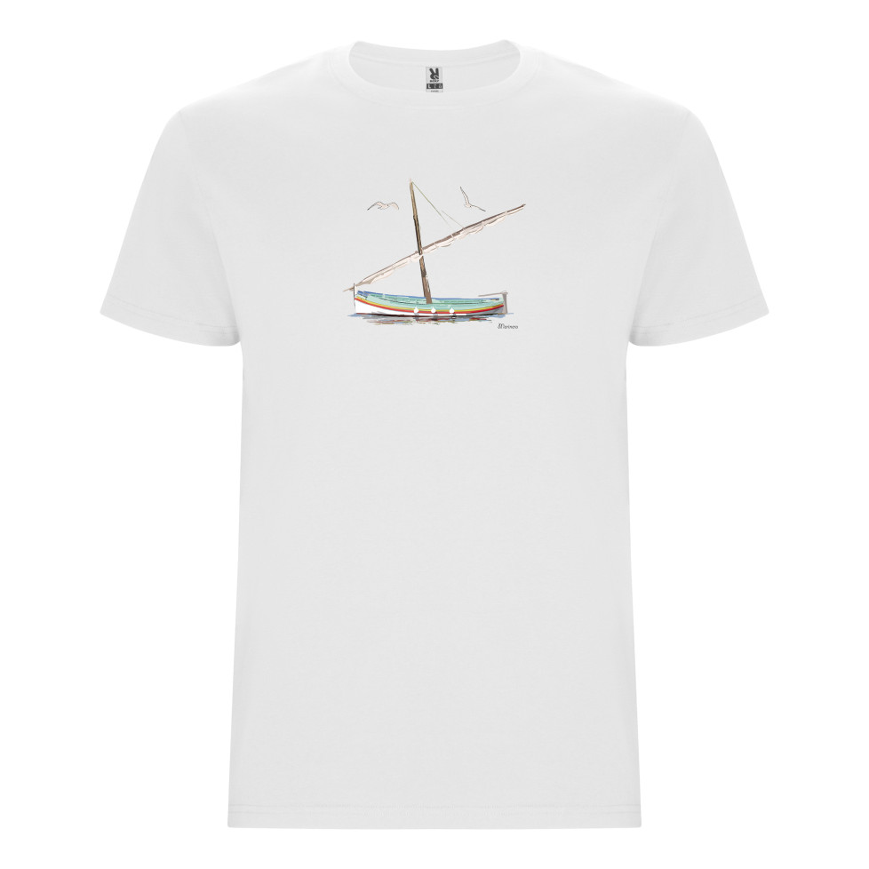 "BARCA CATALANA" CAMISETA MARINERA BLANCA