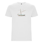 "BARCA CATALANA" CAMISETA MARINERA BLANCA