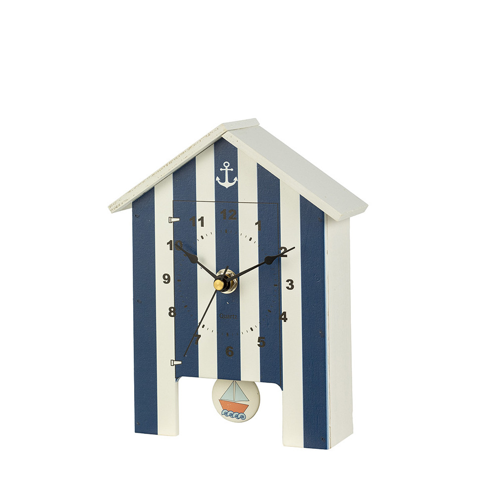 HORLOGE CABINE DE PLAGE BLEU MARINE
