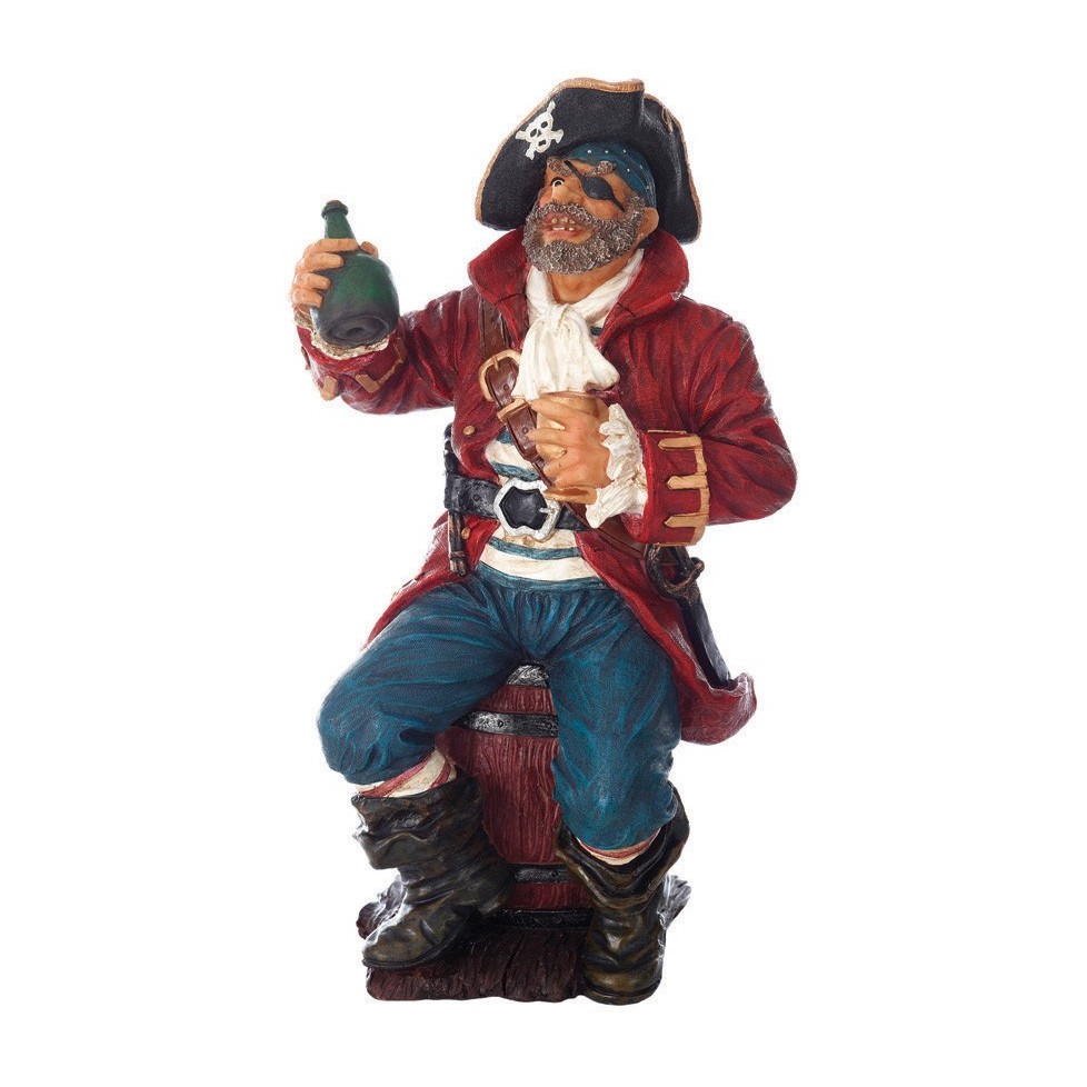 FIGURINE PERSONNAGE PIRATE AVEC BOUTEILLE