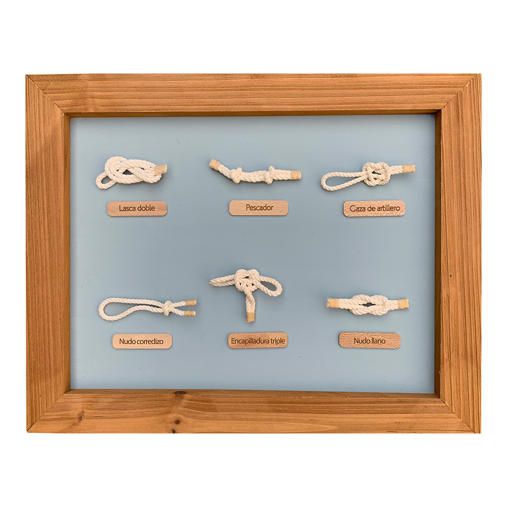 Petit Cadre Vintage Noeuds Marins - Déco Marine - 18x24 Cm