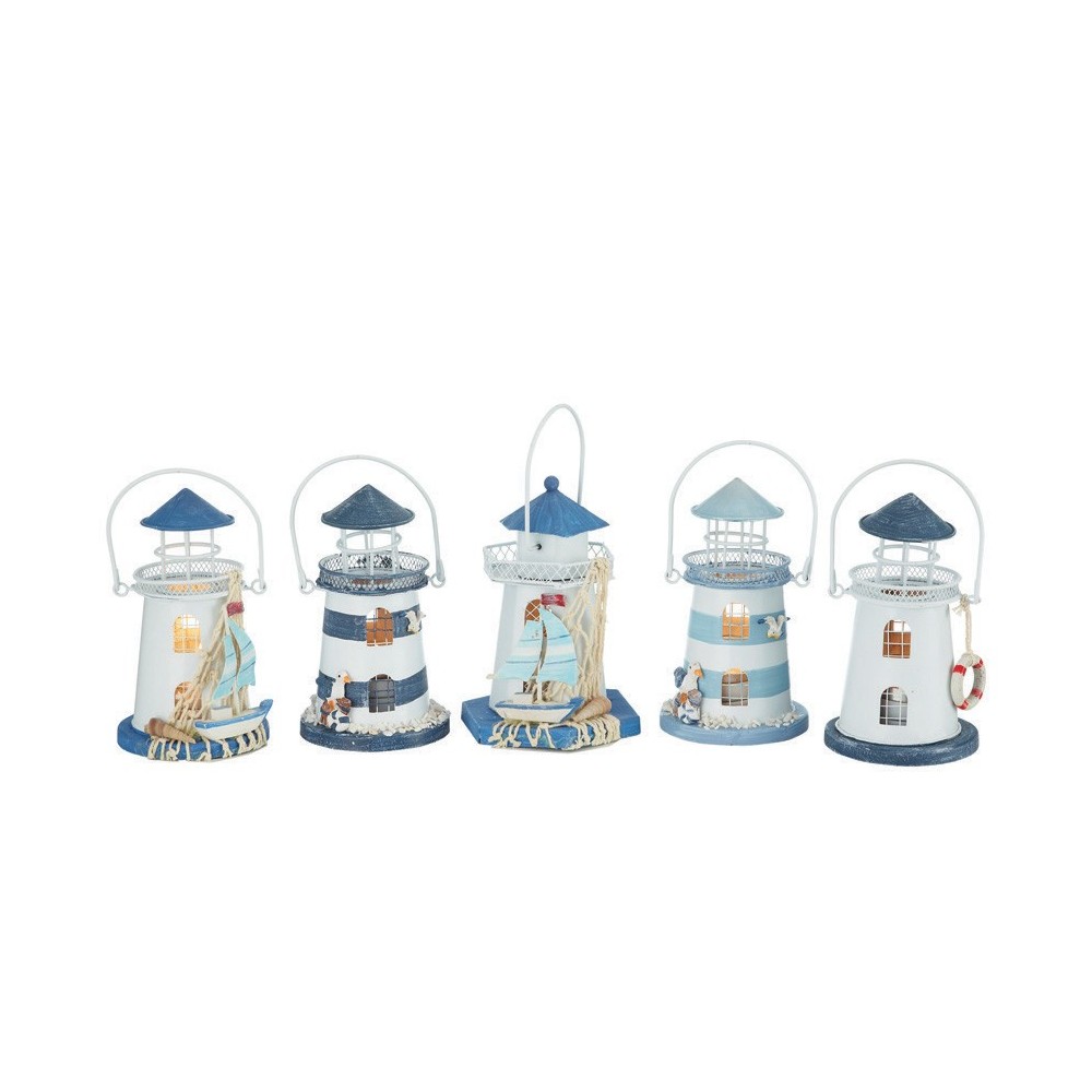 5 NAUTICAL CANDLE HOLDER LIGHTHOUSES