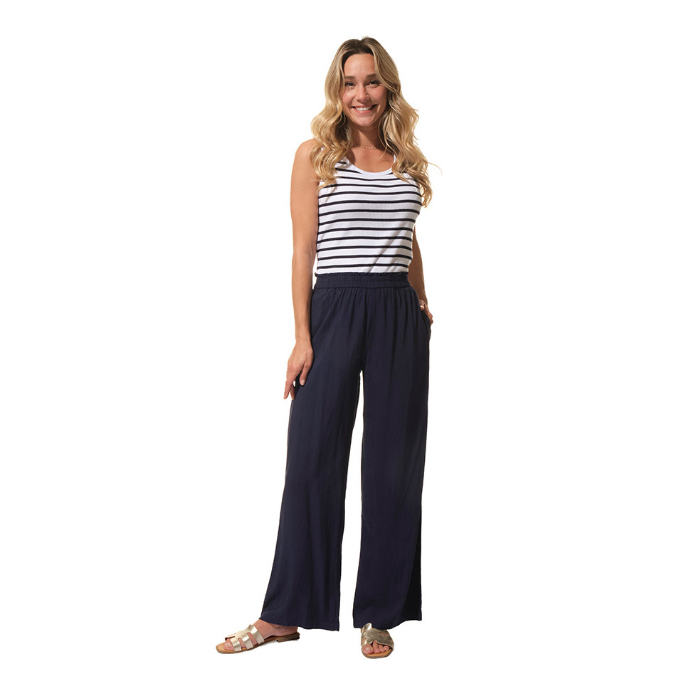 "JOANNA" PANTALON ÉLASTIQUE BLEU FEMME