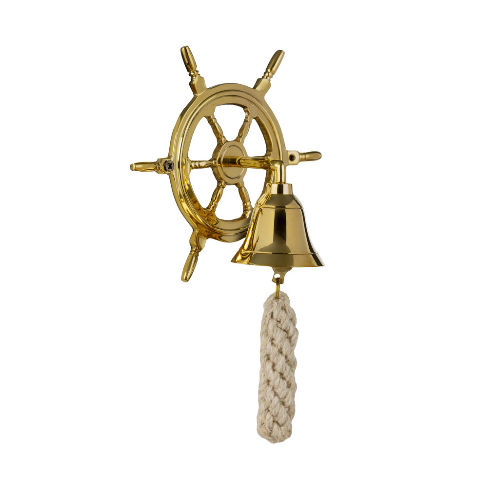 CLOCHE NAUTIQUE "GOUVERNAIL" DÉCORATION MARINE