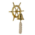 NAUTICAL BELL WITH SHIP'S WHEEL