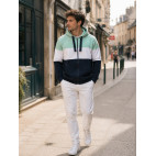 SWEAT À CAPUCHE « ZINNO » THYM/BLANC/MARINE