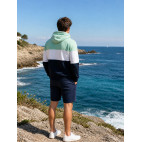 SWEAT À CAPUCHE « ZINNO » THYM/BLANC/MARINE