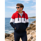 SUDADERA CON CAPUCHA « ZINNO » COQUELICOT/BLANC/MARINE