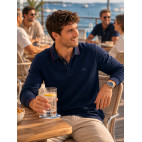 MARINE LONG-SLEEVE POLO « ZEQUIEL »
