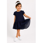 Navy Blue CHILDREN’S DRESS with Heart Pattern
