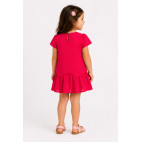 RASPBERRY-COLORED CHILDREN’S DRESS with Heart Pattern