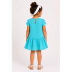 Turquoise Blue CHILDREN’S DRESS with Heart Pattern