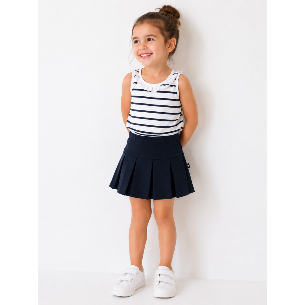 "BENEDICTE" FALDA PLISADA INFANTIL - AZUL MARINO