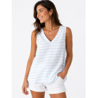 "MAKAMBA" T-SHIRT SANS MANCHES - BLANC/CIEL