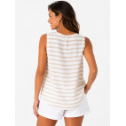 "MAKAMBA" BLUSA SIN MANGAS - BLANCO/BEIGE