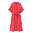 "ESMA" LONG SHIRT DRESS - CORAL