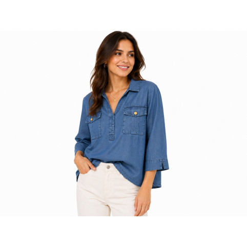 "SIBYLLE" CAMISA - DENIM CLARO