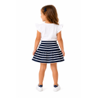 "VALSE" NAUTICAL SKIRT WITH BLUE AND WHITE STRIPES