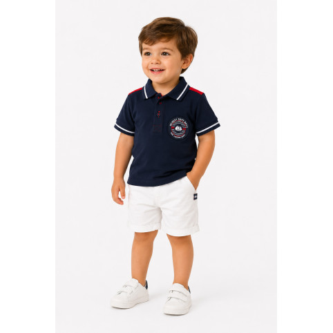 "BULLE" POLO INFANTIL - AZUL MARINO
