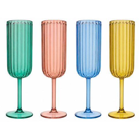 CONJUNTO DE 4 COPAS DE CHAMPÁN EN COLORES SURTIDOS
