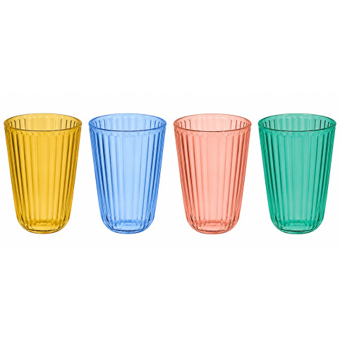 SET OF 4 ASSORTED COLORED TUMBLERS