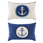 COUSSIN NAUTIQUE "ANCRE MARINE" DEUX FACES