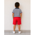 "BAPTISTE" RED BERMUDA SHORTS FOR KIDS