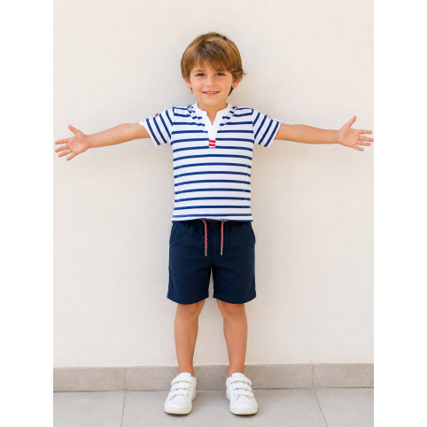 "BAPTISTE" MARINE BLUE BERMUDA SHORTS FOR KIDS