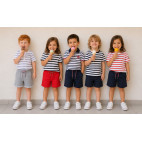 "BAPTISTE" RED BERMUDA SHORTS FOR KIDS