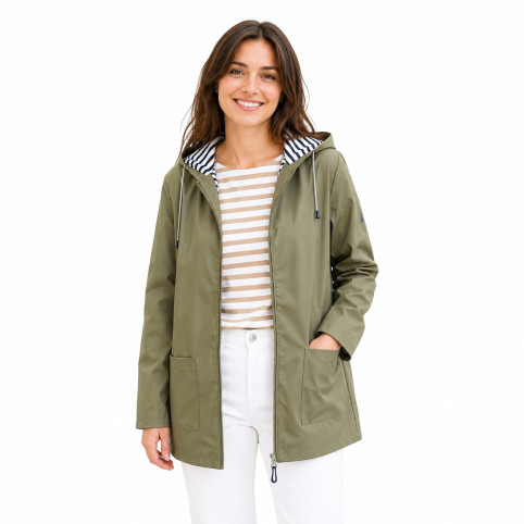 "LAURELLA" CHAQUETA CHUBASQUERO VERDE KAKI MUJER