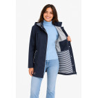 "SIA" IMPERMÉABLE BLEU MARINE CIRÉ POLAIRE FEMME