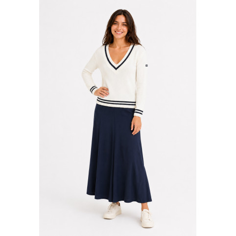 "ESTELA" WOMEN'S NAUTICAL KNITTED ECRU JUMPER