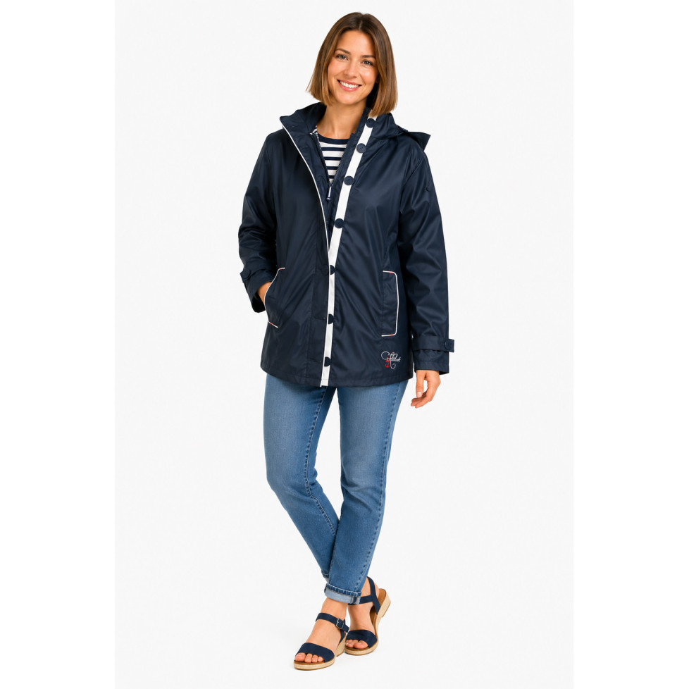 "MAIA" WOMEN'S NAVY BLUE RAINCOAT