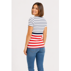 "SKYLER" TEE SHIRT MARINE RAYÉ FEMME Hublot Mode Marine