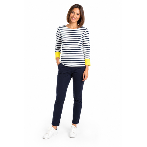 "ADIX" WOMEN'S NAUTICAL STRIPED 3/4 LENGTH SLEEVE SHIRT