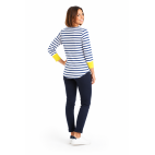 "ADIX" CAMISETA MARINERA DE RAYAS BLANCAS/AZUL MUJER MANGA 3/4