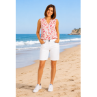 "VASCO" PANTALON BERMUDA BLANC POUR FEMME