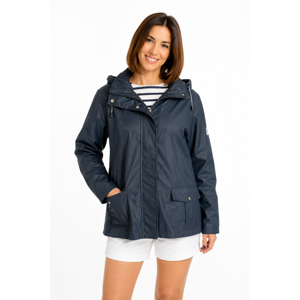 "ENORA" IMPERMÉABLE NAUTIQUE BLEU MARINE FEMME Hublot Mode Marine