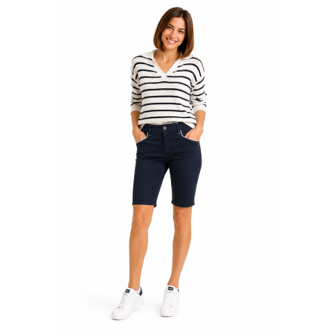 "VASCO" WOMEN'S BERMUDA NAVY BLUE SHORTS
