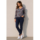 "FOSCA" T-SHIRT MARIN À FLEURS