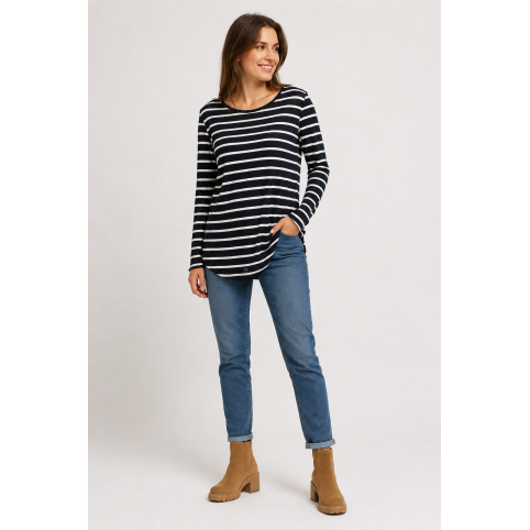 "ANAIS" CAMISETA MARINERA MUJER RAYAS MARINO-BLANCO
