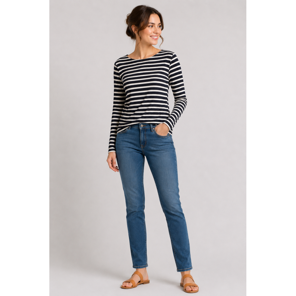 "ANGELA"  STRIPED T-SHIRT
