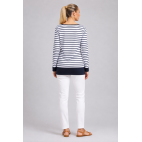 "LUDIVINE" T-SHIRT MARIN FEMME BLANC ET BLEU MARINE
