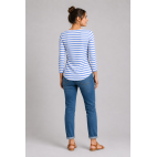 "IDOIA" CAMISETA NÁUTICA MUJER A RAYAS AZUL/BLANCO MANGA 3/4